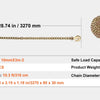 A set of two gold-colored heavy-duty binder chains with clevis hooks and decorative round pendants.