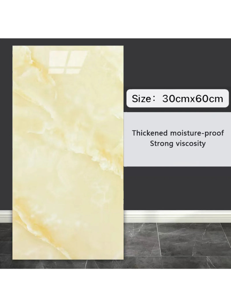 10-Pack Marble Tile Sticker Sheets - Peel-and-Stick 30 x 60 cm, Waterproof PVC Tiles