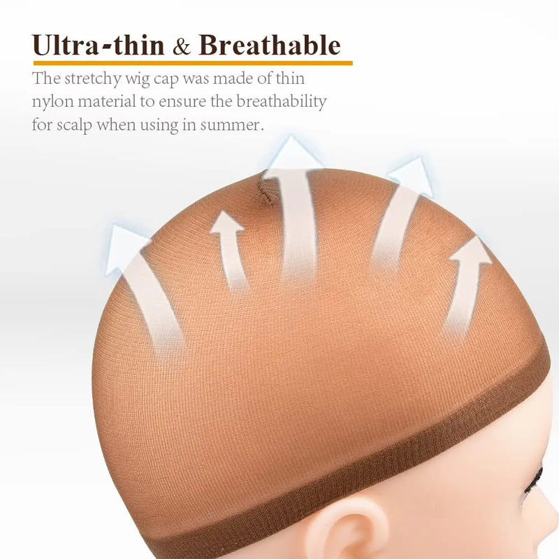 Stretchy Nylon Wig Caps - 6 Pack