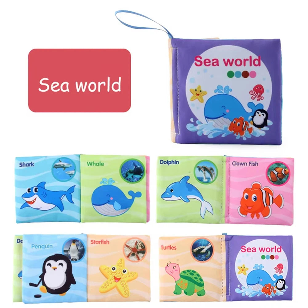 Sensory Cloth Books for Babies with Teether & Crinkle Pages
