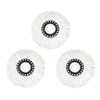 White microfiber mop head refill with a rotating round pad for universal cleaning.