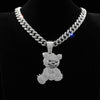 Collar con Colgante de Oso en Cadena Cubana