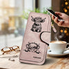 Adorable Highland Cow Long Wallet with Zipper Closure