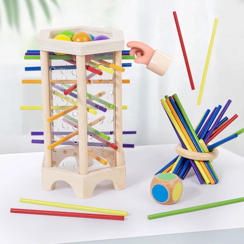 Wooden Counting Sticks and Balance Toy for Early Learning