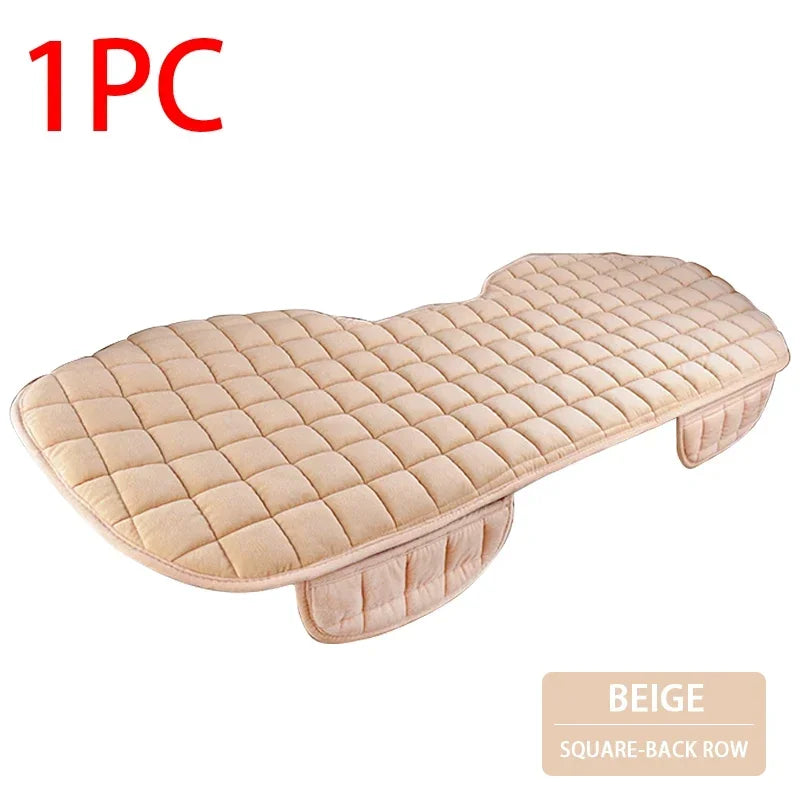 Beige quilted square-back row car seat cover protector