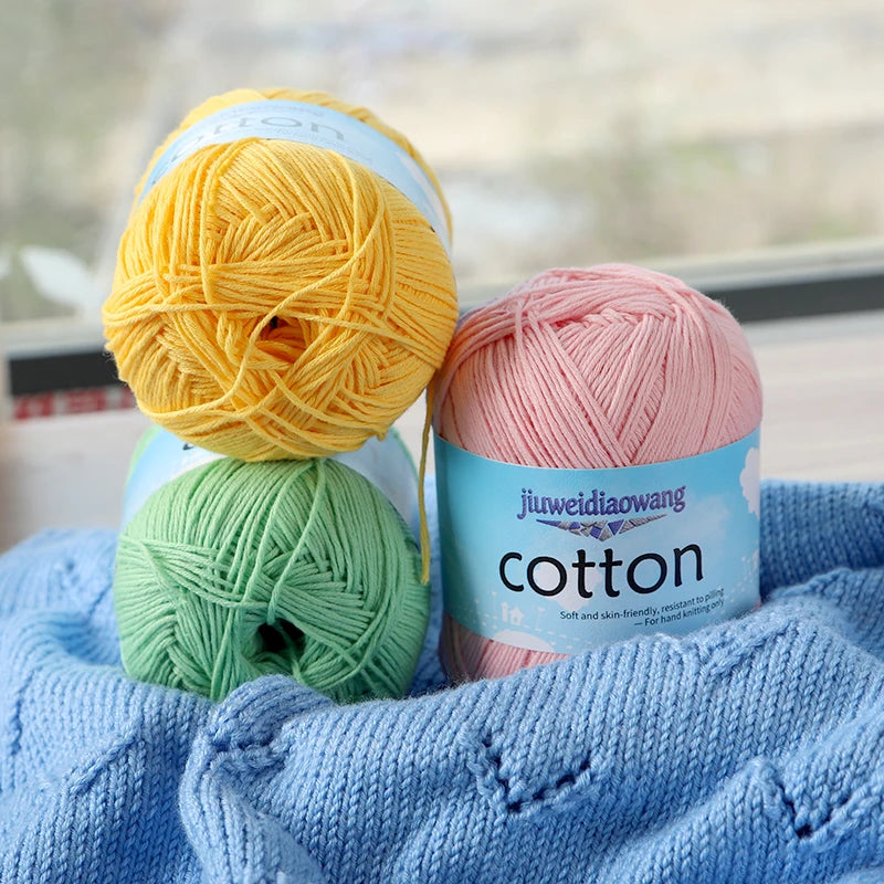 Premium 100% Cotton Yarn – Medium-Fine Weight for All-Season Knitting