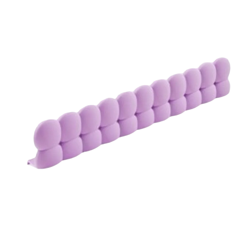Silikon-Spülschutzabfluss mit gerippter, länglicher Form in helllila.