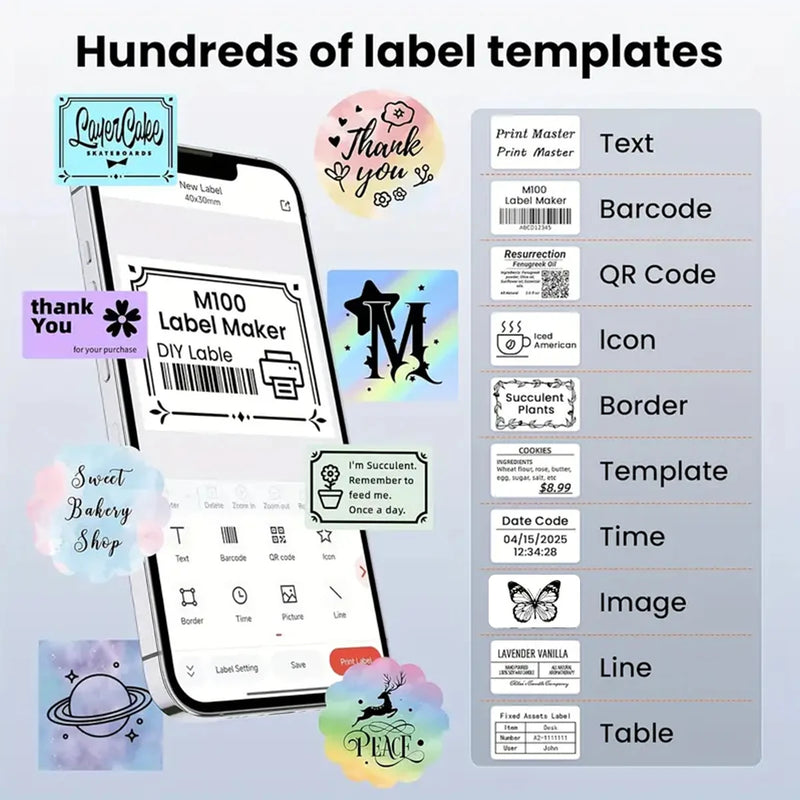 Portable Wireless Thermal Label Printer