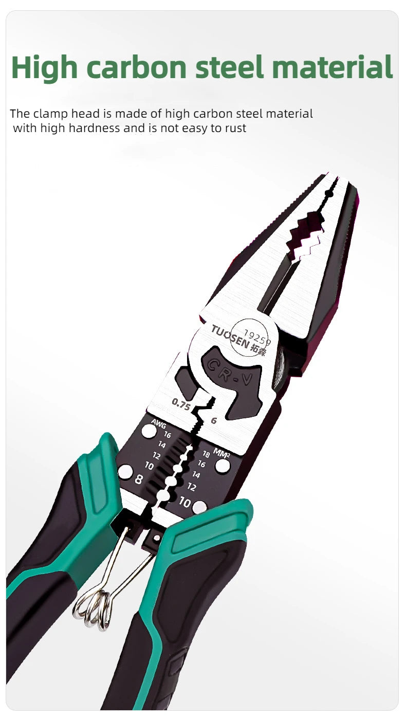 9-in-1 Multifunctional Wire Stripping Pliers with Crimping Action