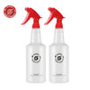 Two red Glenby chemical spray bottles with pumps shown against a white background.