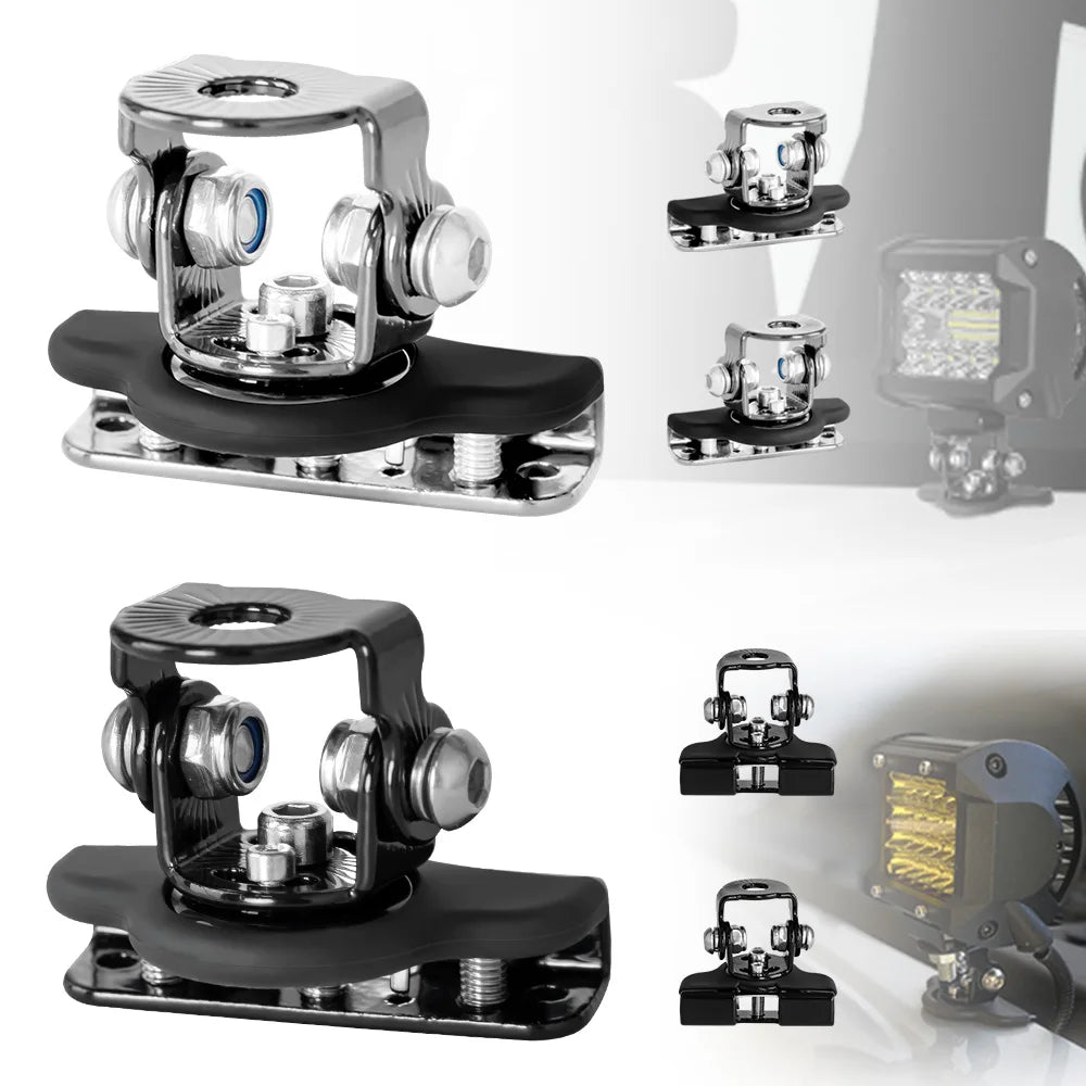 Universal Stainless Steel LED Light Bar Mounting Brackets (Pair)