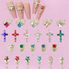 3D Red Heart Nail Art Charms with Gold Base (30-Piece Set)
