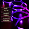 Various lengths of white LED strips are displayed against a dark background, showing options from 1 meter to 30 meters.