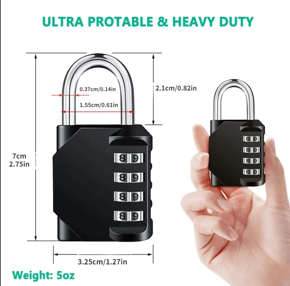 Resettable 4-Digit Combination Padlock
