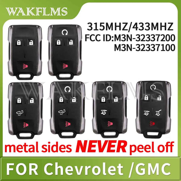 Clé à distance noire pour camions Chevrolet et GMC avec des côtés métalliques
