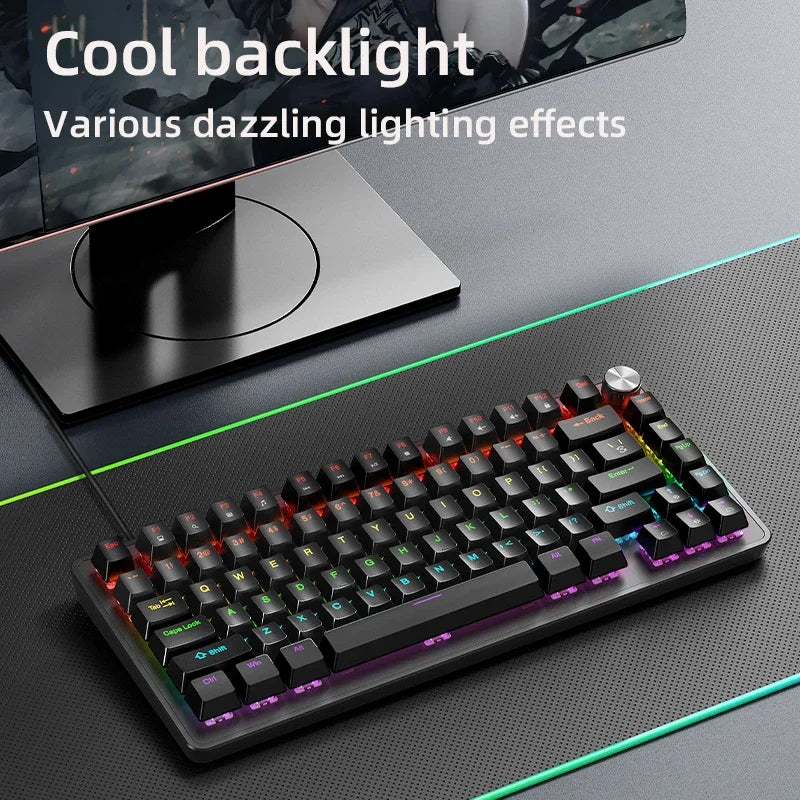 75% Wired Mechanical Keyboard with Media Knob