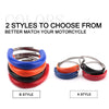 Two styles of motorcycle exhaust guards, B style and A style, shown for matching a dirt bike.