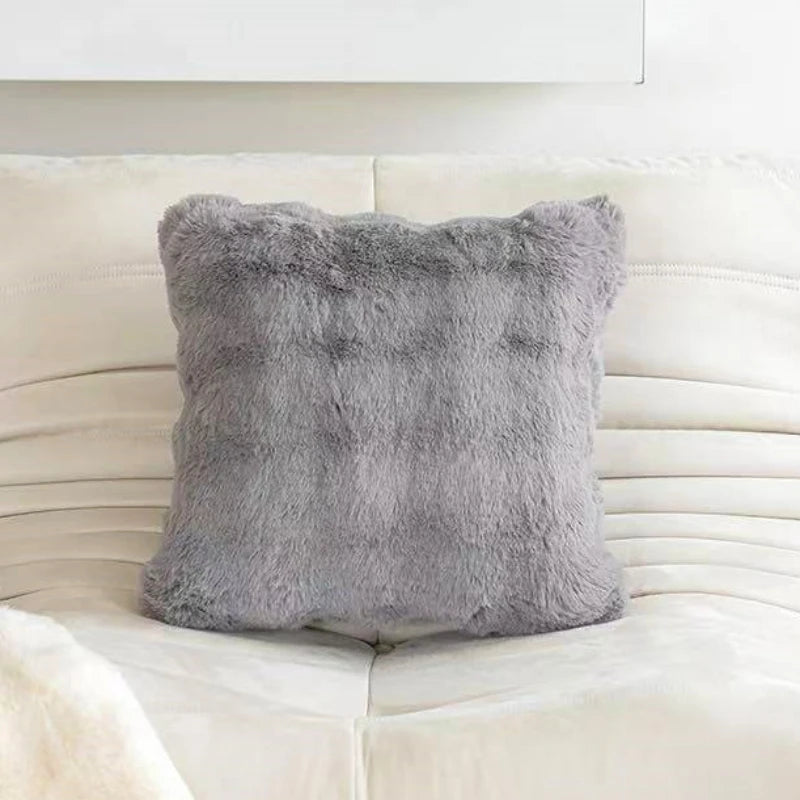 Plush Faux Fur Throw Pillow Cover