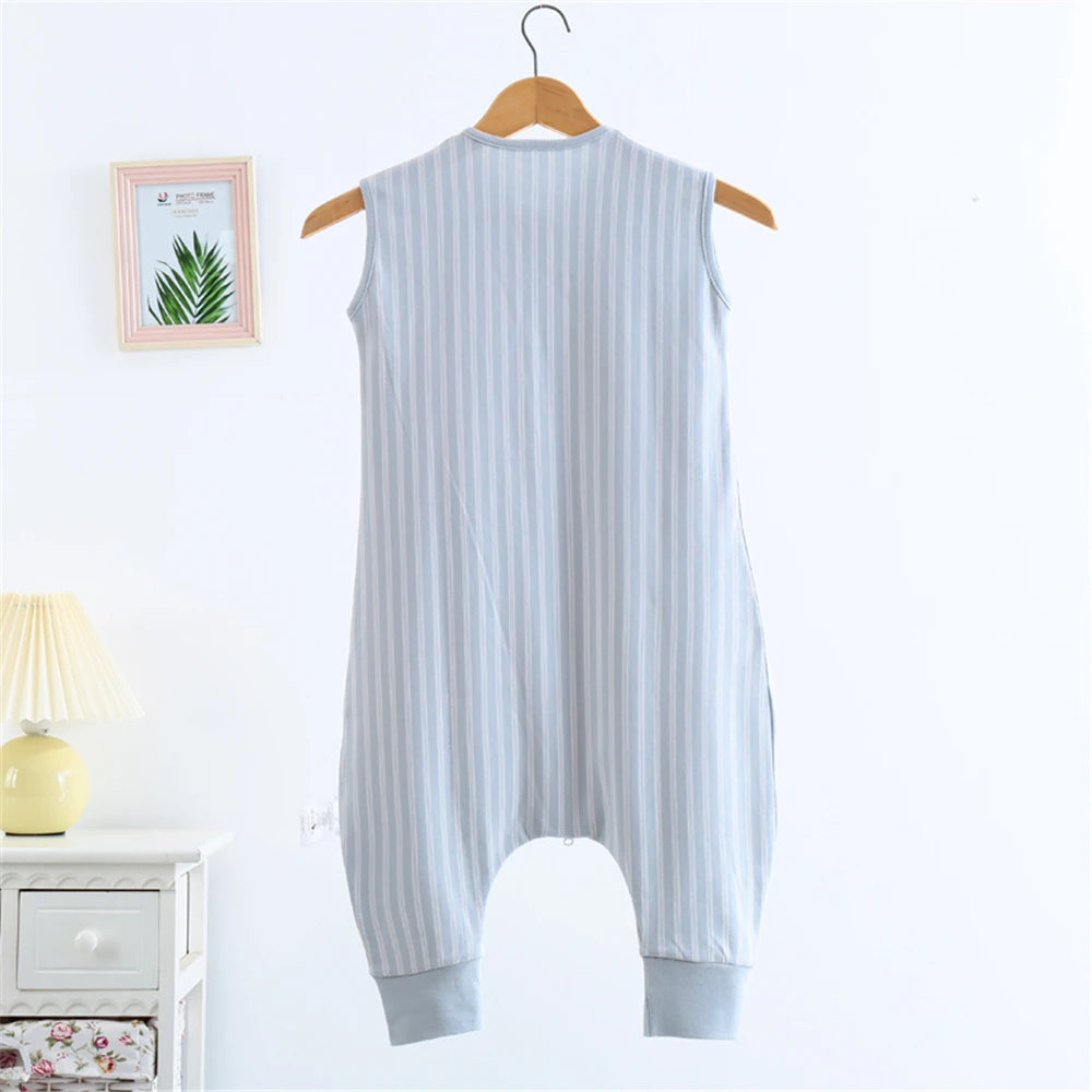 Pure Cotton Striped Baby Sleeping Bag with Split Legs