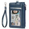 Premium PU Leather Badge Holder with Zipper and Lanyard