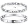 14K Gold-Plated CZ Tennis Bracelet & Bangle Set