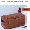 Hanging Leather Toiletry Bag with Durable Water-Resistant Design