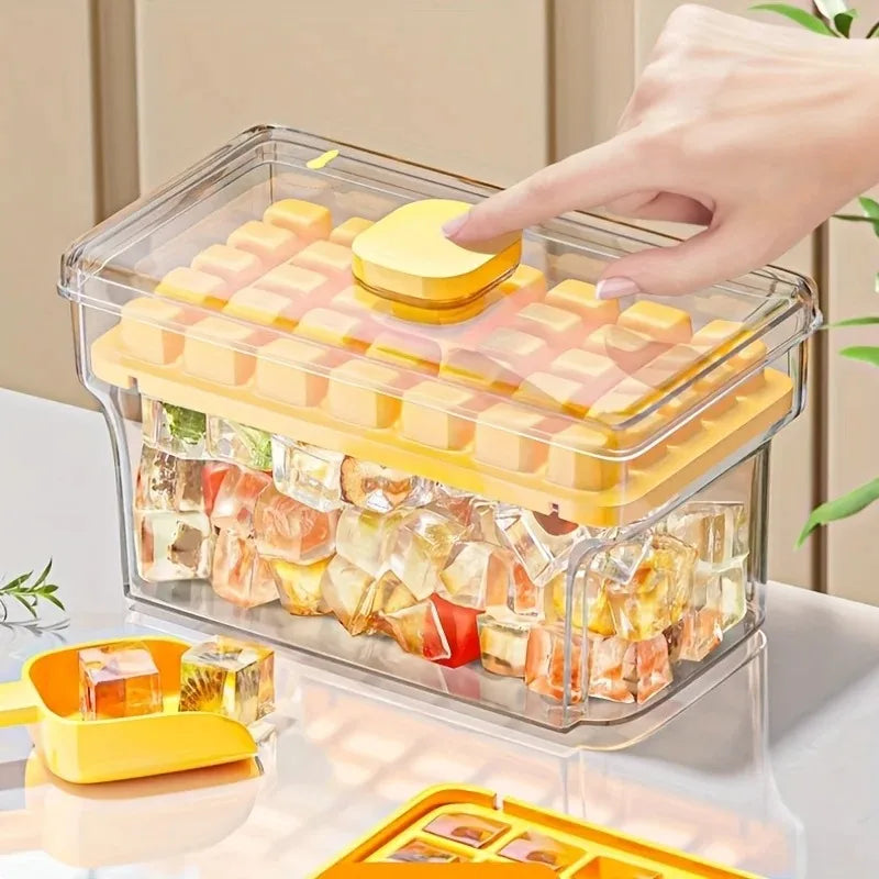 Double-Layer Portable Ice Cube Tray and Storage Box