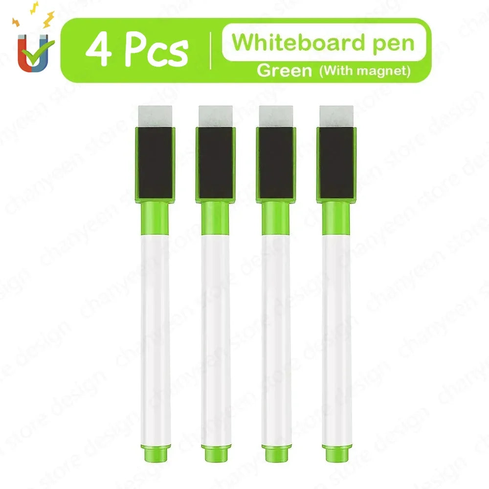Magnetic Dry-Erase Pens with Refillable Ink, 8 Colors