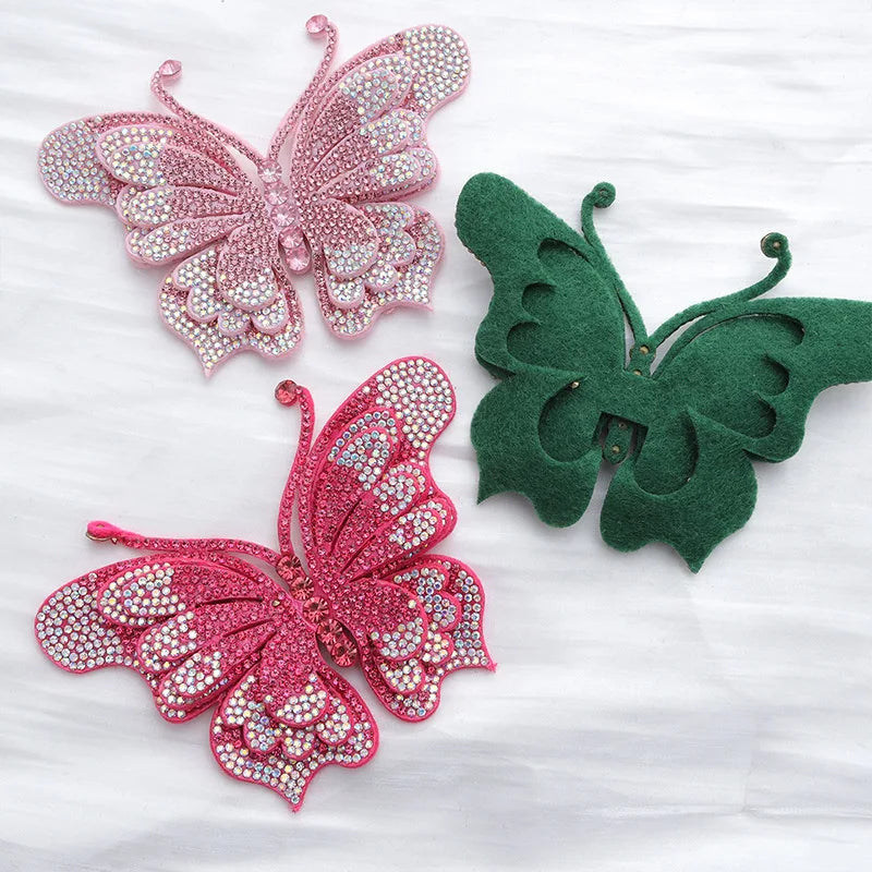 Colored Rhinestone Butterfly Applique for DIY Crafts