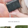 Women's Retro Tri-Fold Wallet with Large Capacity and Dual Zippers