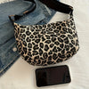 Leopard Print Nylon Crossbody Bag