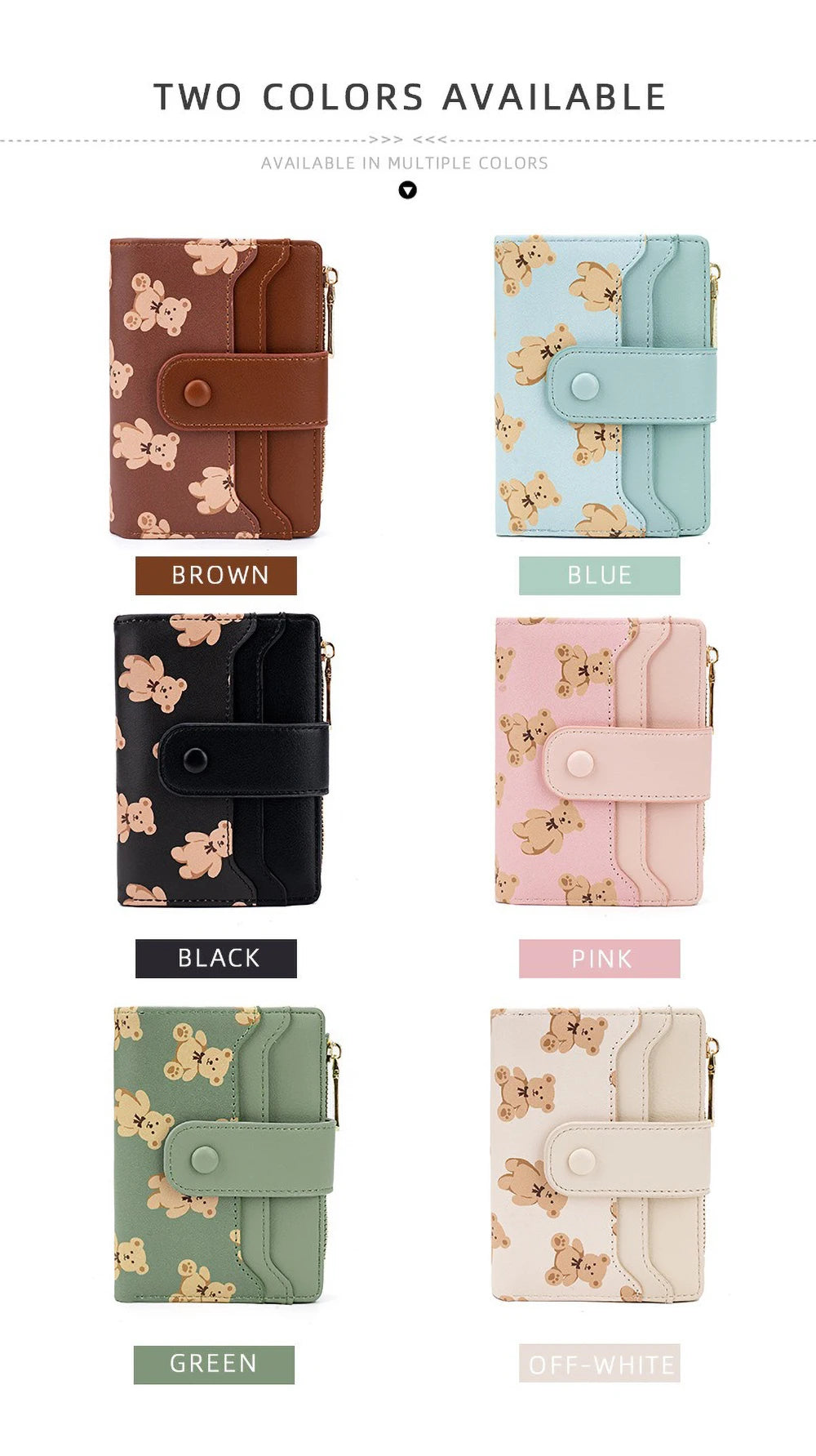 Compact PU Leather Wallet for Women with Card Slots and Coin Pocket