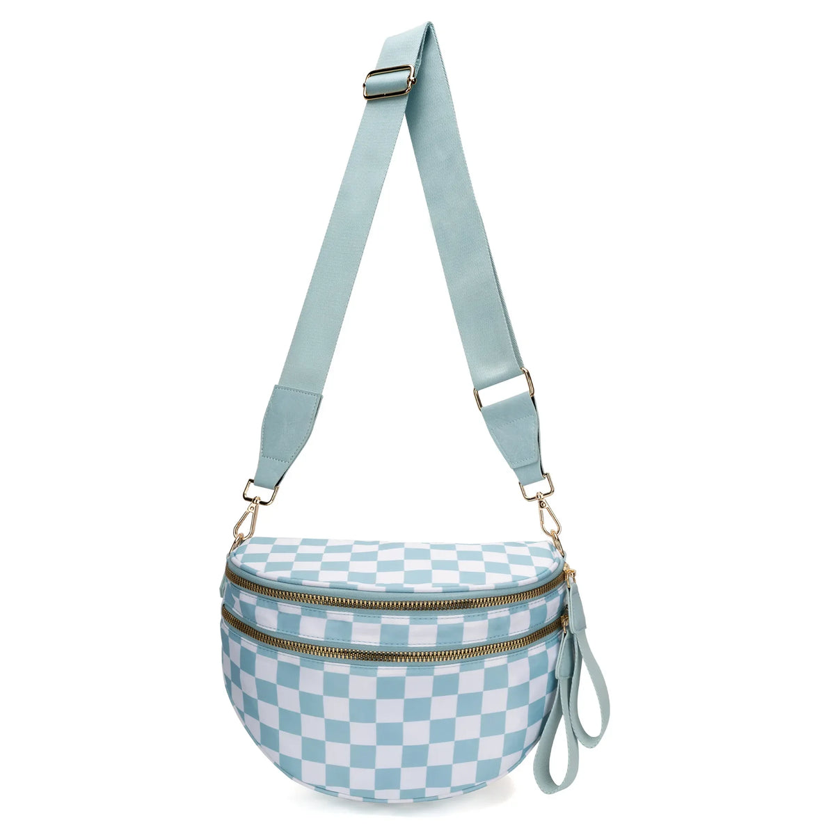 Women's Checkered Fanny Pack with Adjustable Crossbody Strap