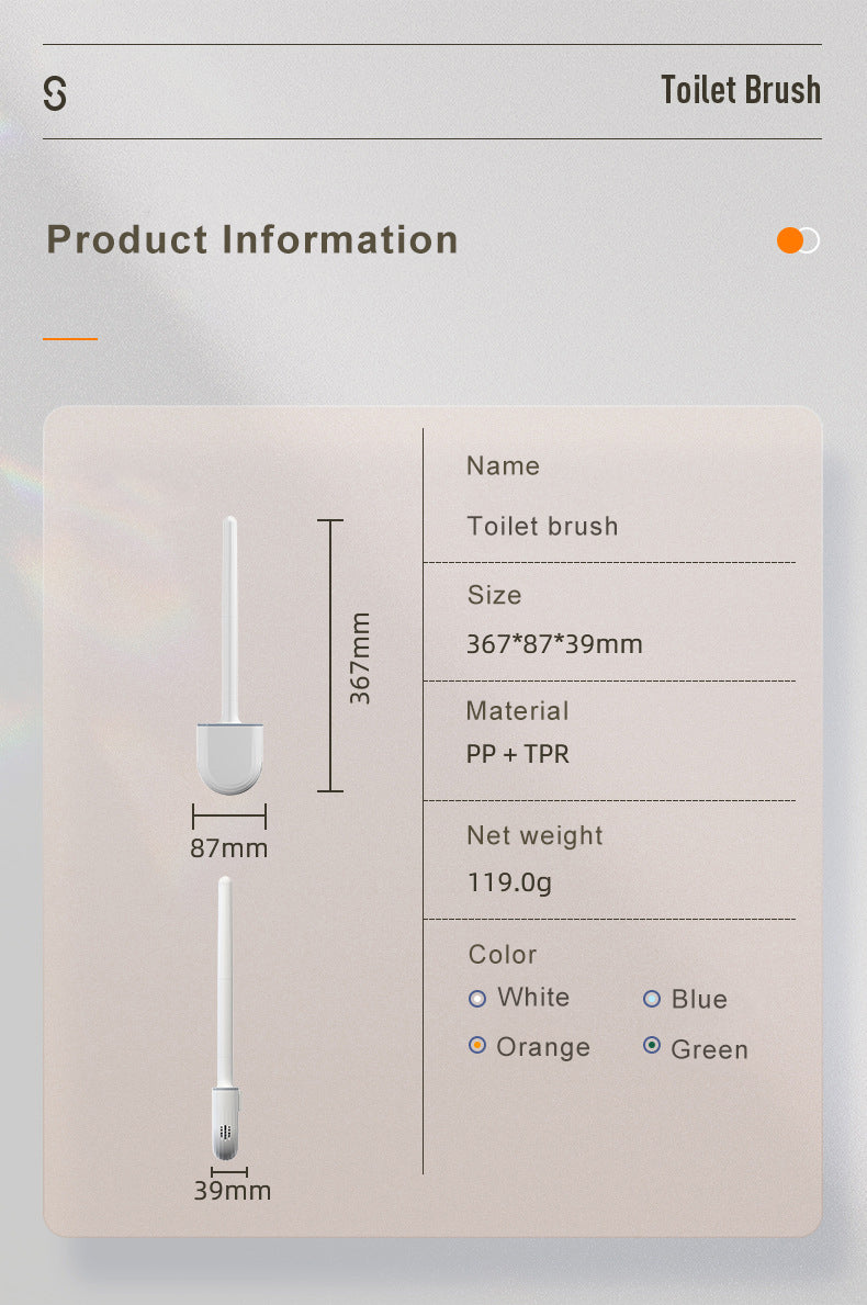 Silicone Toilet Brush with Wall-Mount Holder