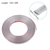 Roll of silver chrome car door edge guard trim strip with a dimension indicator showing 18mm thickness.