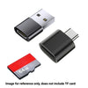 A compact dual-interface memory card reader shown with its housing and a removable TF card.