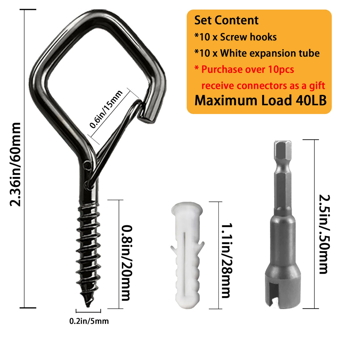 Square Snap Safety Hooks for Hanging and Organizing