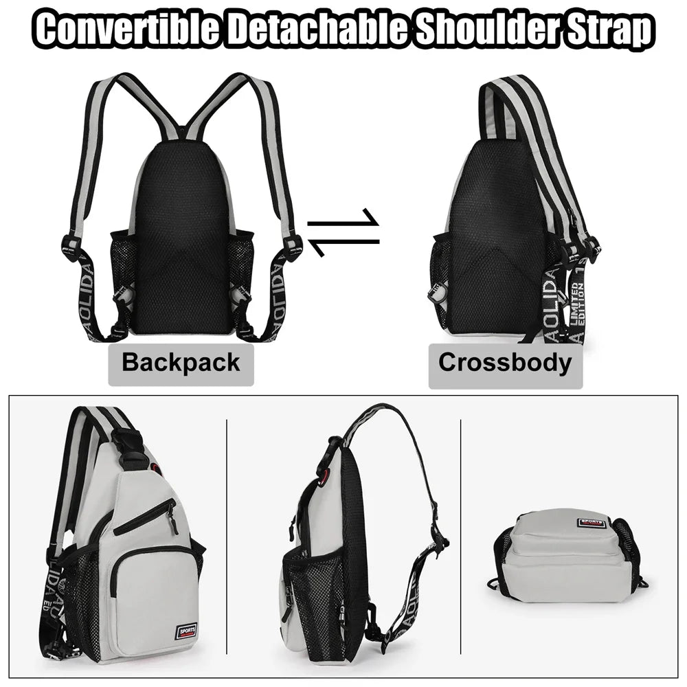 Convertible Women's Chest Bag with Earphone Hole