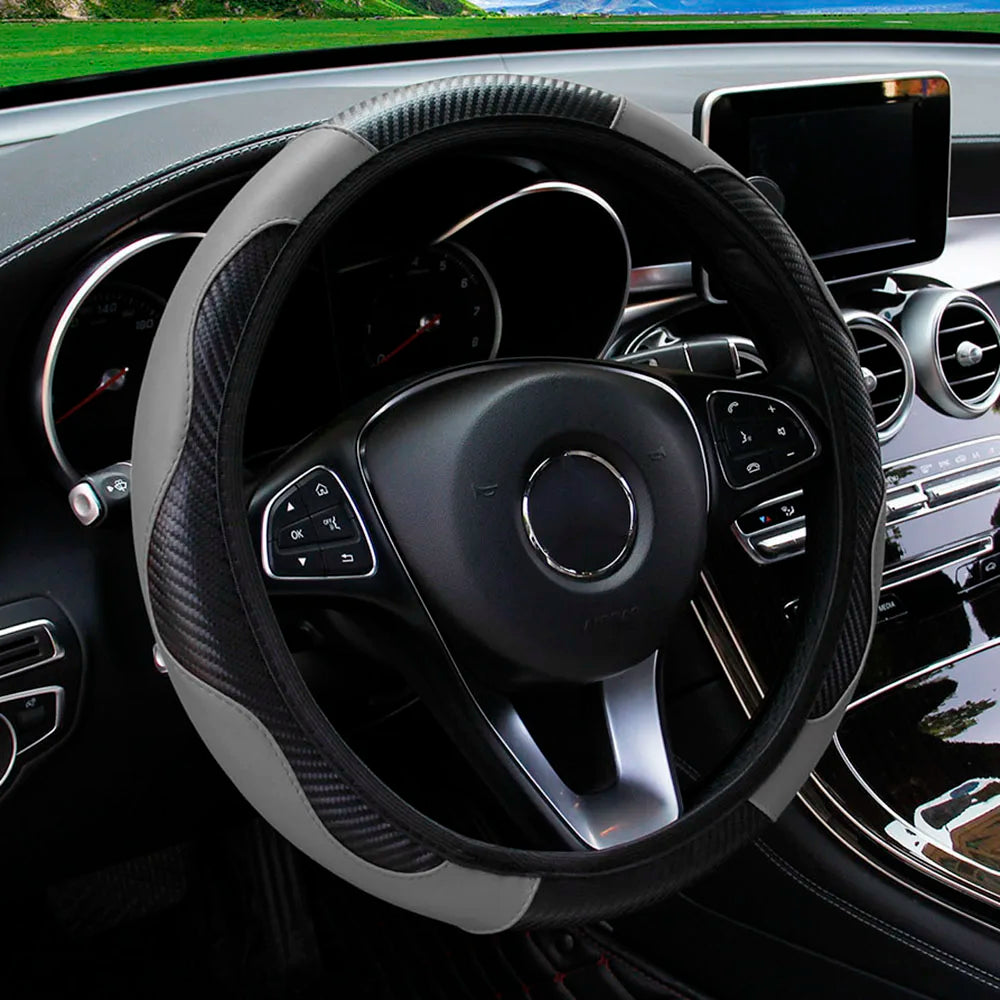 PU Carbon Fiber Steering Wheel Cover