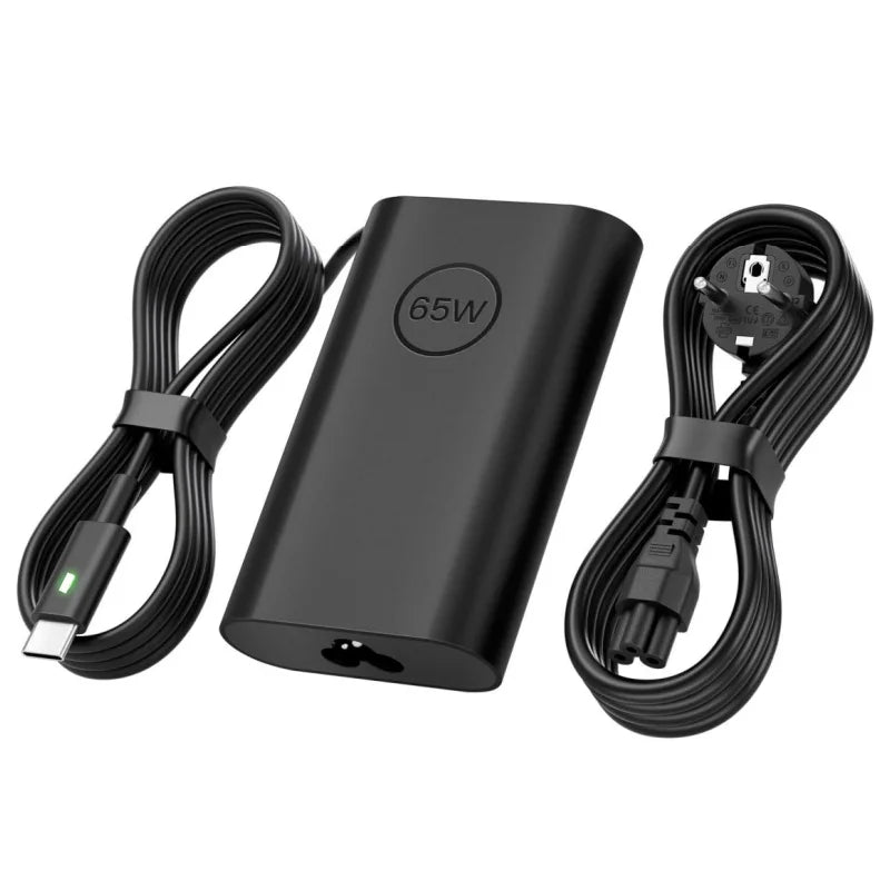 65W USB-C Laptop Charger for Dell Latitude, XPS, and Chromebook