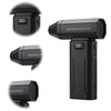A black high-speed cordless air duster device shown from multiple angles.