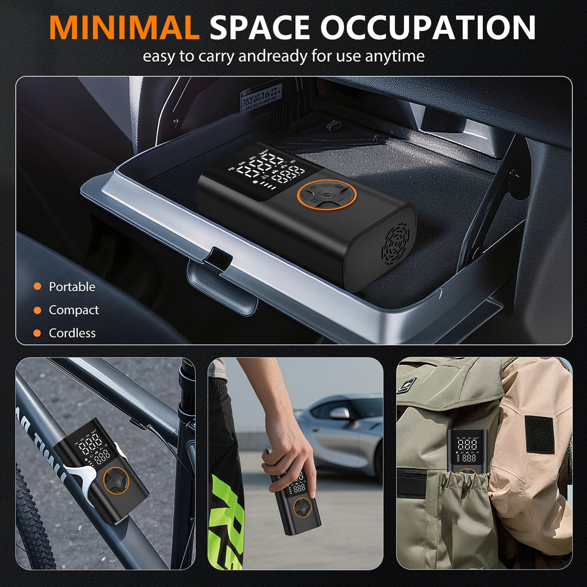 Wireless Digital Tire Inflator with USB Charging Port