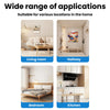 Various applications of a motion sensor E27 lamp holder including living room, hallway, bedroom, and kitchen settings