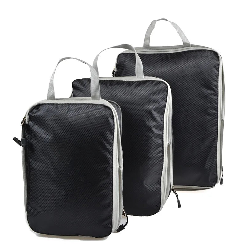 Travel Packing Cubes Set with Compression Zippers
