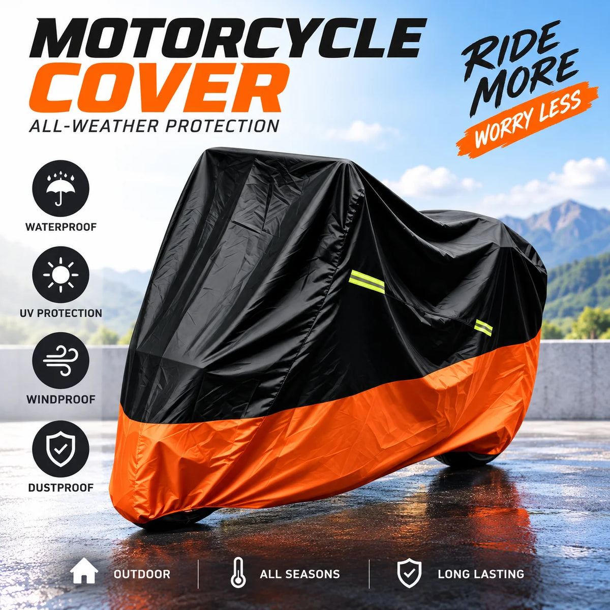 All-Weather Motorcycle Cover with UV Protection