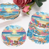 DIY Diamond Art Coaster Set with Holder – 8 Acrylic Coasters for Home Decor and Gifting