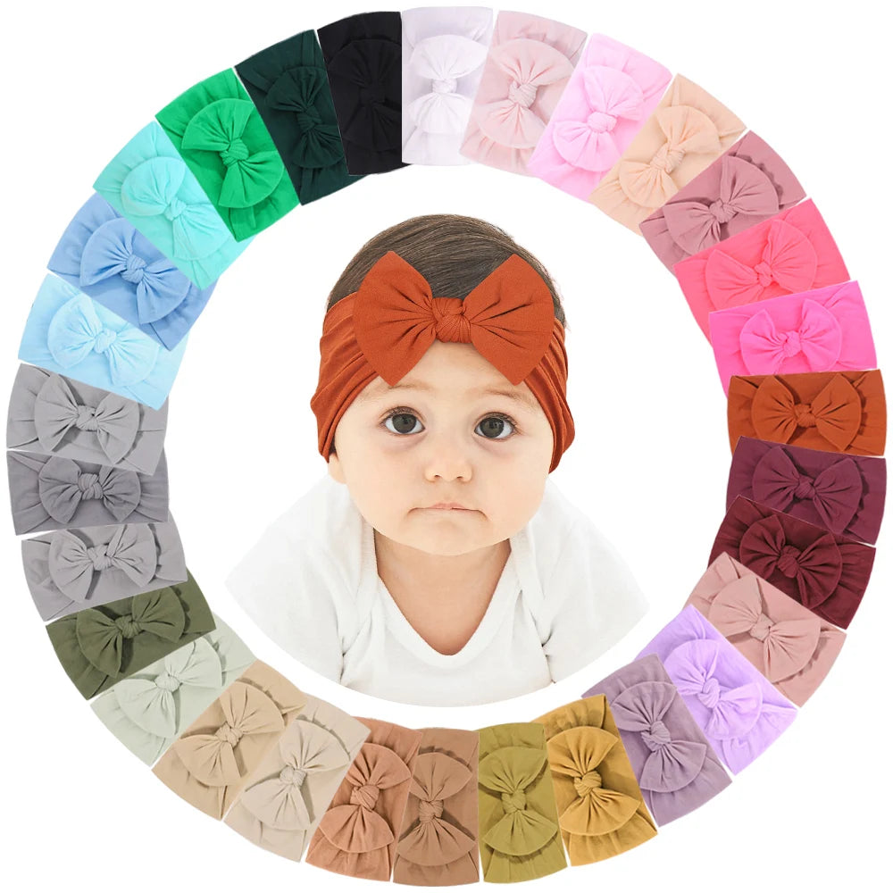 Baby Girl Bow Knit Headbands (Set of 10)