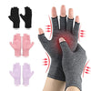 Set of compression arthritis gloves in black, pink, and purple for wrist support