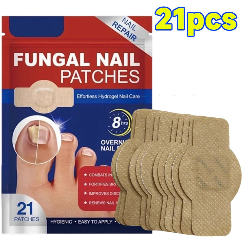 Pack of 21 fungal nail patches for effortless hydrogel nail care