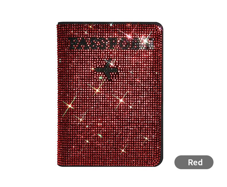 Crystal Rhinestone Passport & Card Holder Case